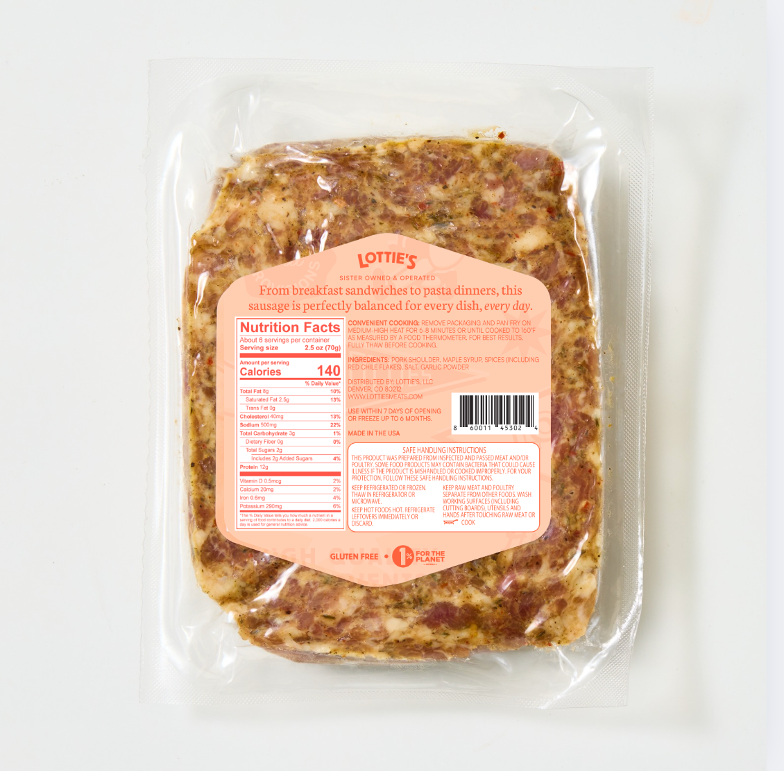 Everyday Ground Pork Sausage: 4 Packs